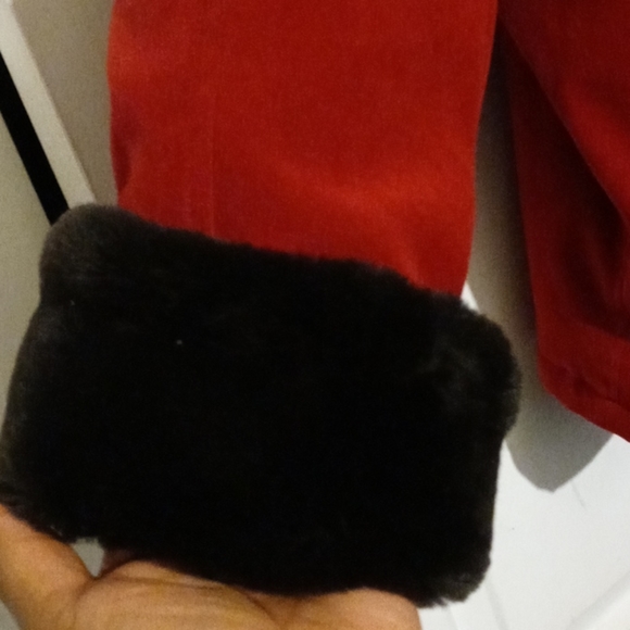Gallery Red Coat with DK Brown fur SZ Large - Picture 3 of 9